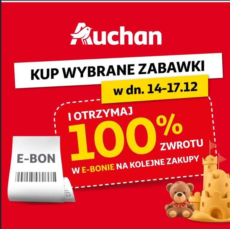 100 % zwrotu w ebonie na wybrane zabawki Auchan