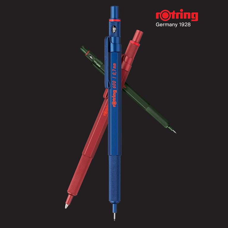Ołówek automatyczny rOtring 600 | 0,7 mm | Całkowicie metalowy korpus | Czarny