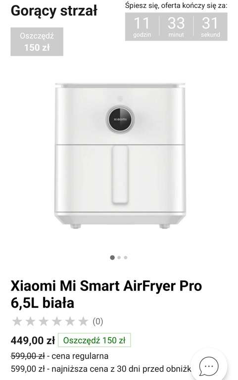 Frytkownica Xiaomi Smart Air Fryer 6,5l Biały - Opinie i ceny na