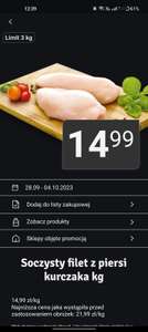 Filet z piersi kurczaka 14,99zl/kg Limit 3kg Stokrotka