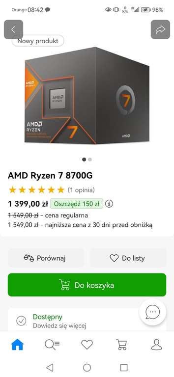 Procesor AMD Ryzen 7 8700G [apka x-kom]