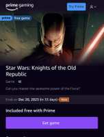 Prime Gaming November Content Update: STAR WARS™ Knights of the Old  Republic, RAGE 2: Deluxe Edition, Centipede: Recharged and More