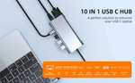 Hub USB Type-C 10w1 2x USB-C (1x PD 100W) + 1x HDMI 4K + 1x RJ45 + 3x USB 3.0 + 1x VGA + czytnik SD & microSD ($22,99) @ Geekbuying