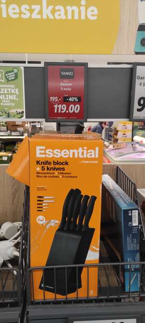 Noże w bloku Fiskars Essential- Lidl