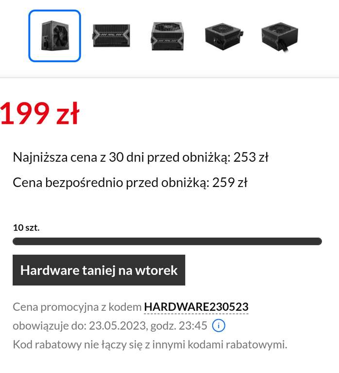 Zasilacz PC MSI MAG A550BN 550W 80+ Bronze gwarancja 5 lat