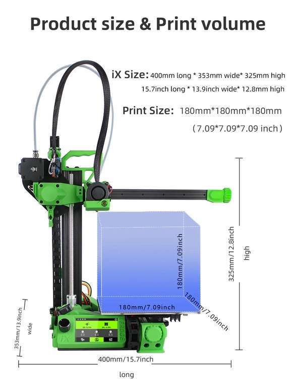 Drukarka 3D Lerdge iX 3D Printer Kit V3.0 (200 mm/s, 180 x 180 x 180 mm przestrzeni roboczej), $143,30 @ Geekbuying.com