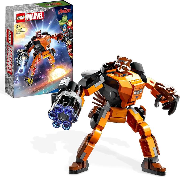 LEGO 76243 Marvel Mechaniczna zbroja Rocketa(cena dla PRIME)