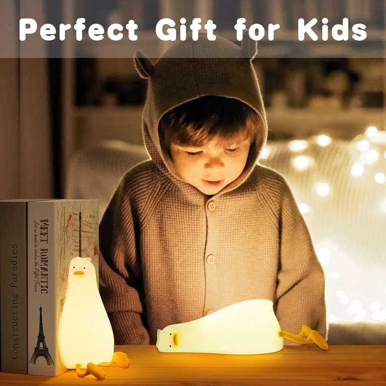 URAQT Lampka Nocna dla Dzieci, Silikonowa Lampka Nocna z Czujnikiem Dotyku | darmowa dostawa z Amazon Prime