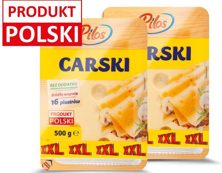 Polski ser carski w plastrach XXL 500g przy zakupie 2 opak. Lidl