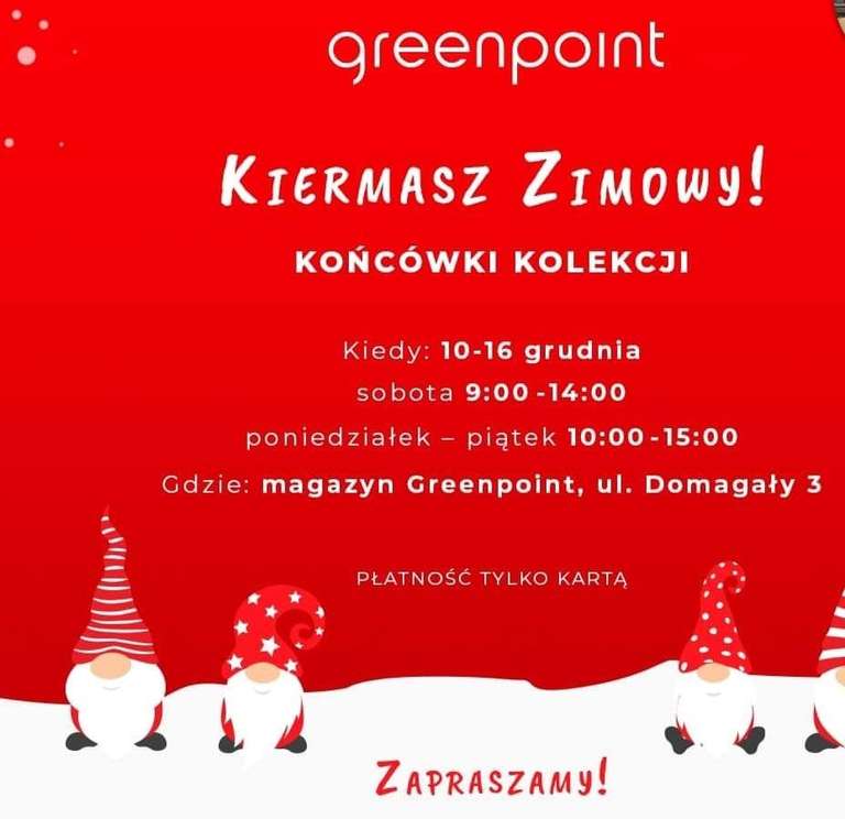 -90% Greenpoint Magazyn Kraków - kiermasz zimowy
