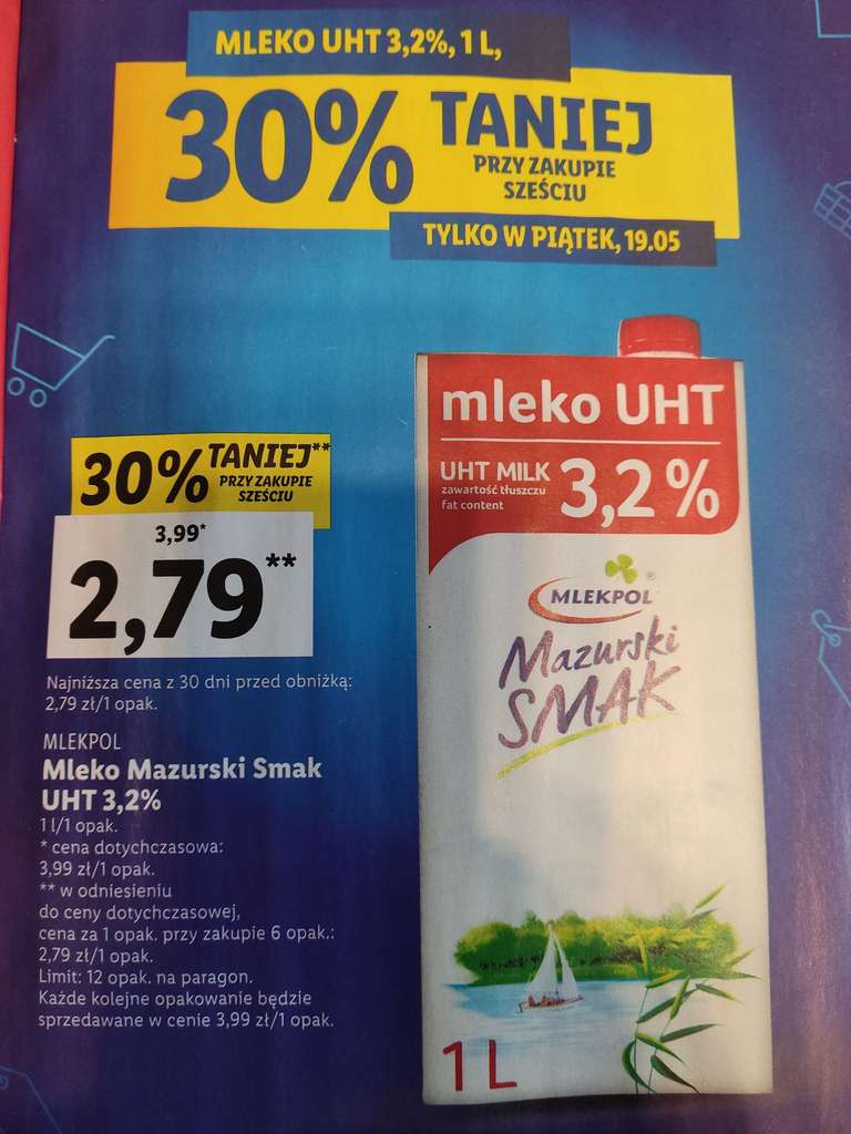 Mleko Mazurski Smak 3,2% - taniej przy zakupie 6 opak. - LIDL