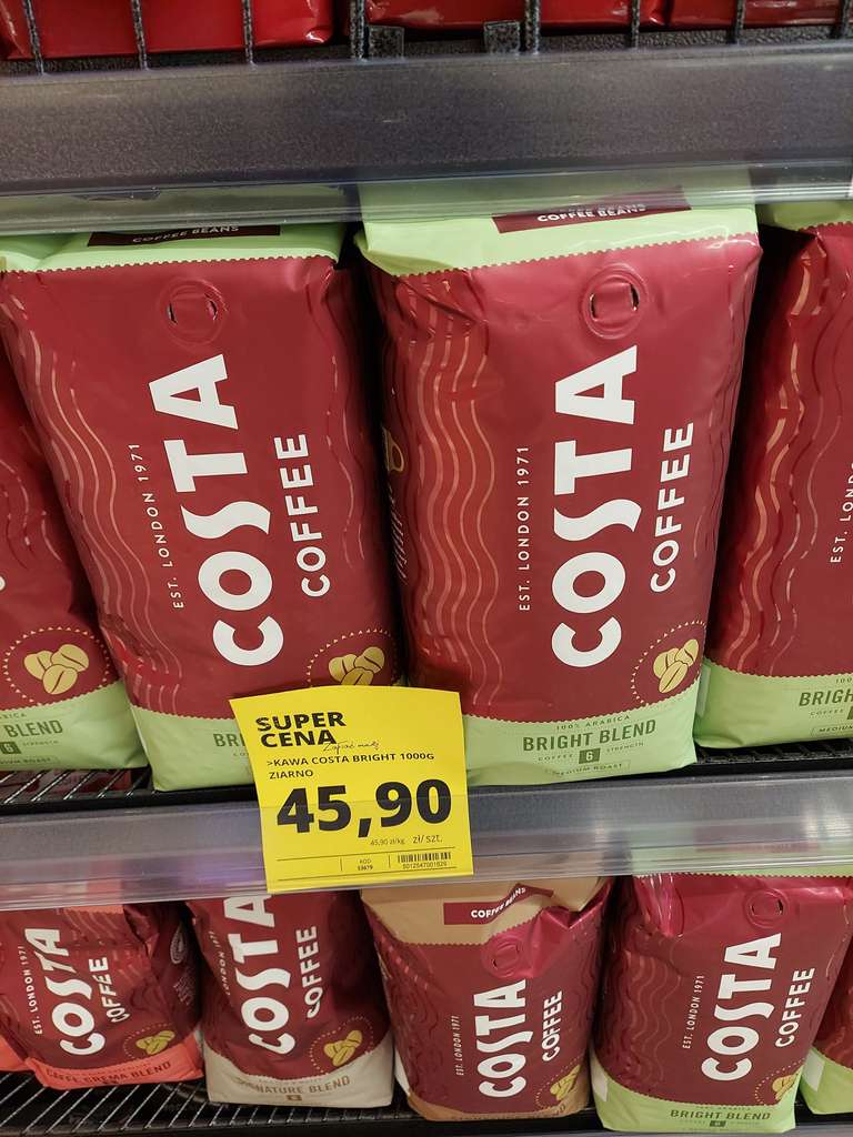 Costa Coffee Bright kawa ziarnista 1kg Torimpex Toruń