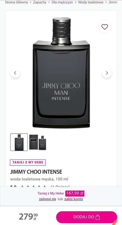 Perfumy męskie woda toaletowa Jimmy Choo Man Intense 100 ml