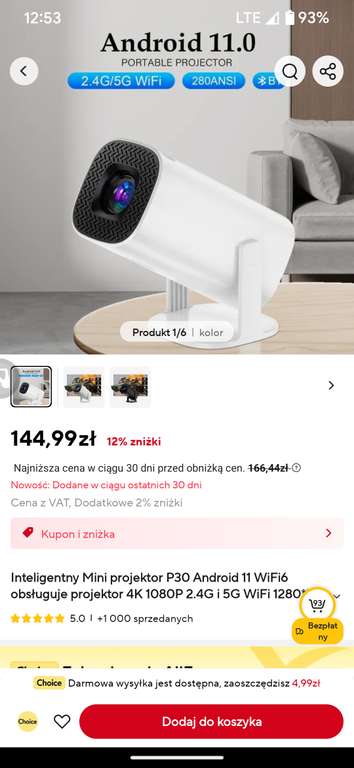 Projektor P30 US $34.39
