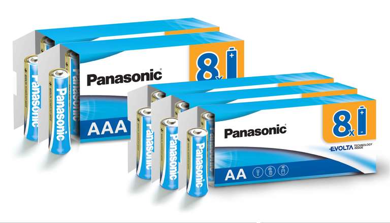 Baterie paluszki premium super długie działanie Panasonic Evolta (najwyższy level baterii) 24x AA i 16x AAA