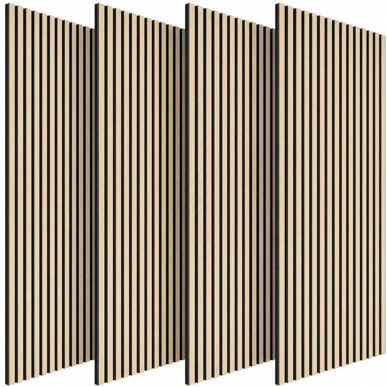 TONOR Panele Akustyczne Drewniane, Panel Akustyczny Zestaw 4 Sztuki, 120 x 60-2.88㎡, BurlyWood @Amazon