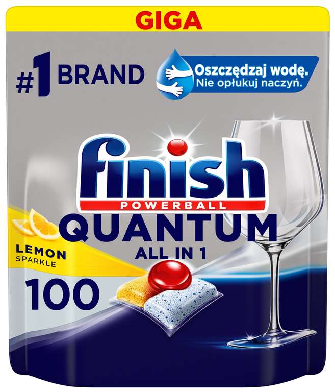 Kapsułki do zmywarek FINISH Powerball Quantum All in 1 Lemon - 100 szt.