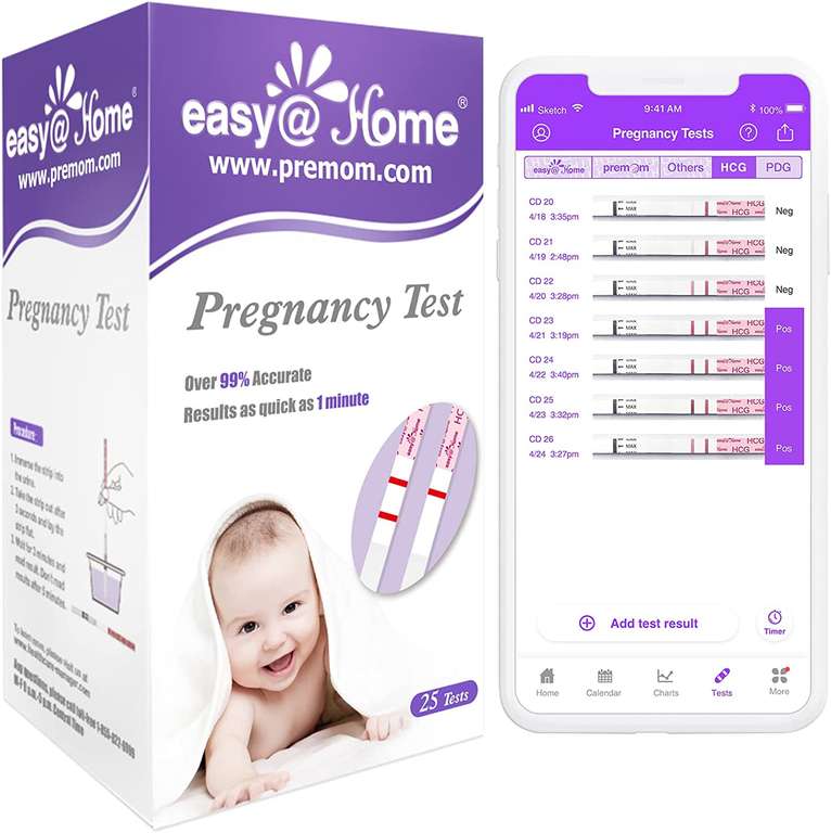 25 testów ciążowych Easy@Home (1,91zł/szt.) [PRIME DAYS]