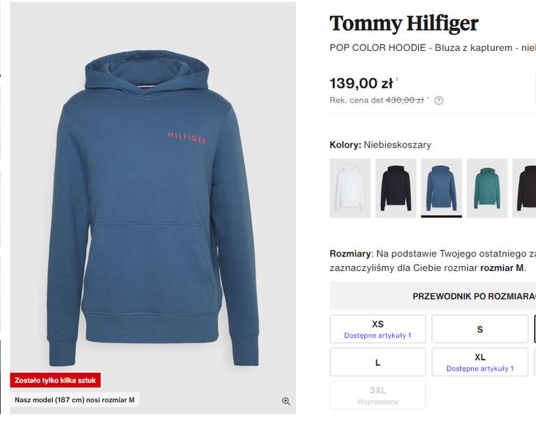 Tommy Hilfiger POP COLOR HOODIE - Bluza z kapturem - niebieskoszary
