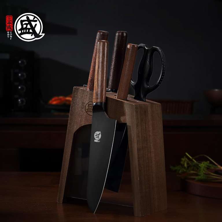 MITSUMOTO SAKARI 6-częściowy profesjonalny zestaw noży z blokiem