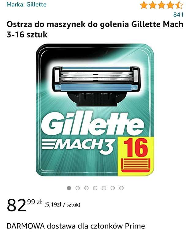 Gillette Mach 3 ostrza 16 sztuk Amazon.pl