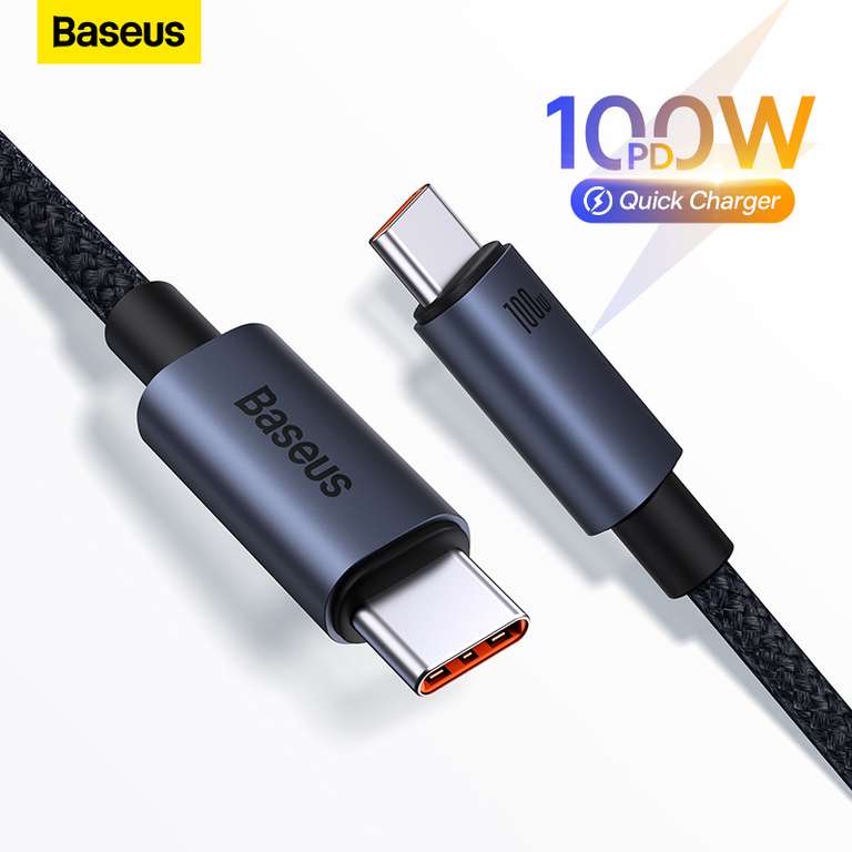 Kabel Baseus USB C - USB C, 1m, 100W PD