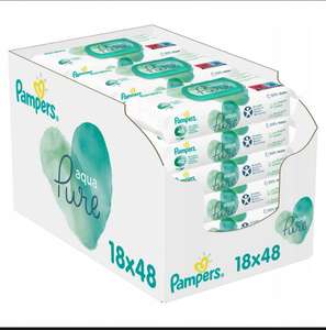 Pampers Chusteczki nawilżane AQUA PURE 18x48 - możliwa darmowa dostawa z pakietem Smart