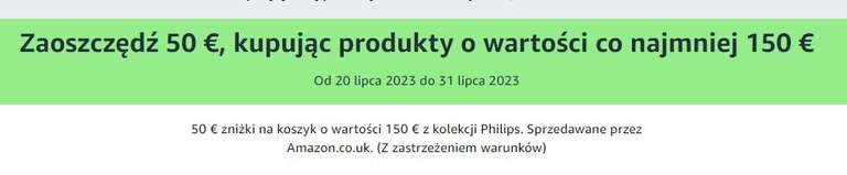 Amazon.it - rabat 50 euro na zakup produktów Philipsa z linku MWZ 150 euro