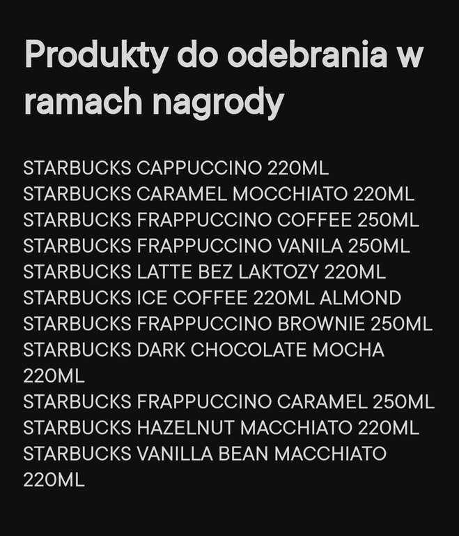 Dowolna kawa Starbucks (220-250ml) - druga sztuka za 1 żappsa