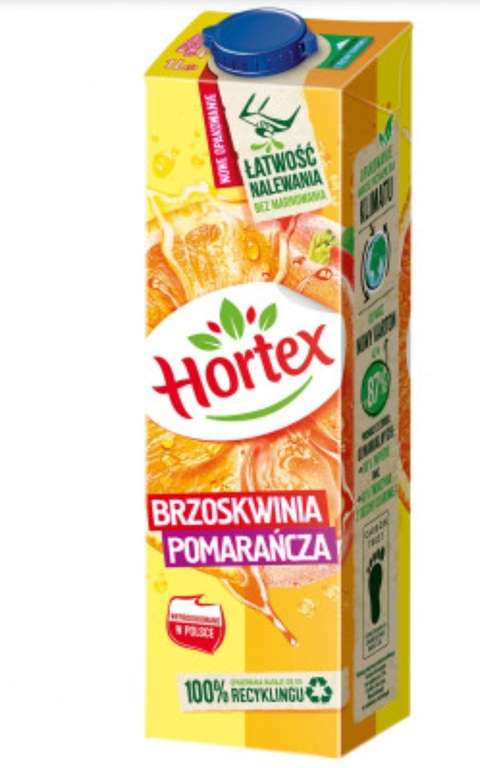 Napoje Hortex 1L KARTON (Pomarańcza-Brzoskwinia/Jabłko-Wiśnia)