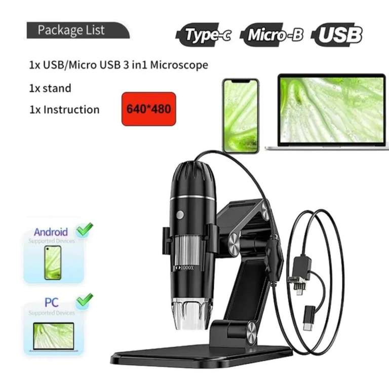 Przenośny mikroskop USB usd15.70