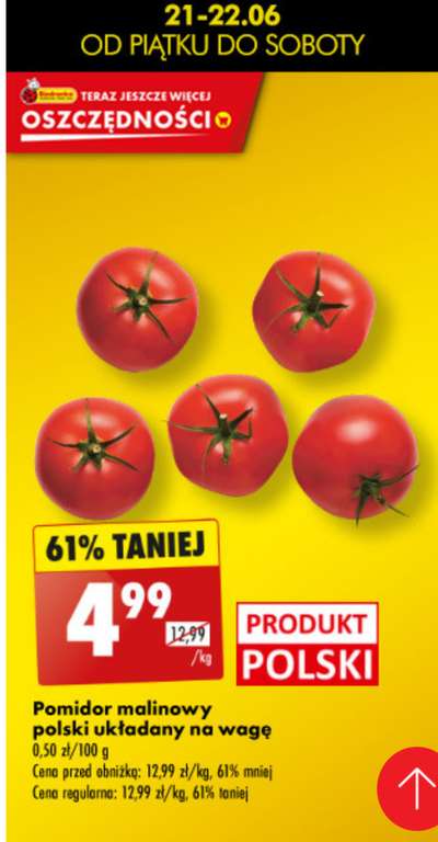 Polskie pomidory malinowe kg @Biedronka