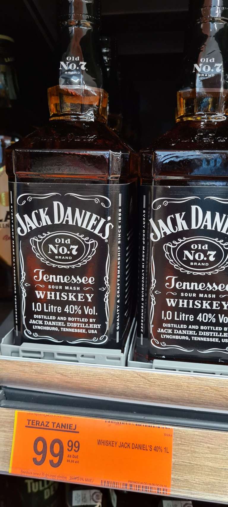 Tennessee Whiskey JACK DANIEL'S 1 litr w Biedronce za 99,99 zł