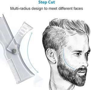 Szablon do kształtowania brody do kręconych, wąsów, łap, włosów twarzy, przewodnika pielęgnacyjnego dla mężczyzn