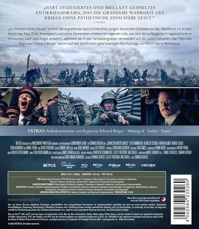 NA ZACHODZIE BEZ ZMIAN( All Quiet On the Western Front) 2022 Blu-ray