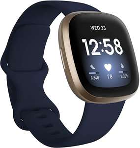 Smartwatch Fitbit Versa 3 złoto niebieski - sporo taniej zegarek z NFC + funkcje sportowe