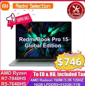 Laptop Xiaomi RedmiBook 15 Pro (2023) - Ryzen 7 7640HS | 780M | 16GB RAM | 500 GB SSD | 3,2K IPS 120 Hz 500 nitów | 704,67$ ~2864 PLN
