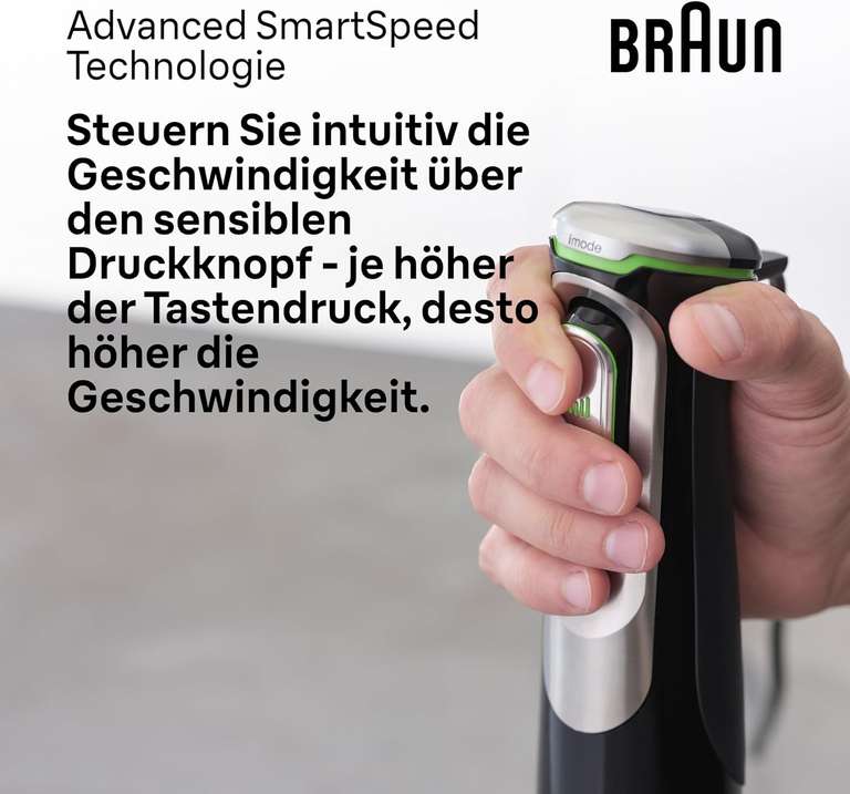 Braun MQ 9187XLI MultiQuick 9 Blender Ręczny z Dodatkiem Akcesoriów, Stal Nierdzewna, 1200 W, Czarny