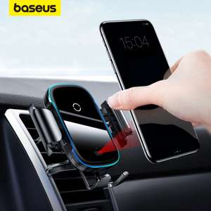 Baseus uchwyt samochodowy na telefon z indukcją (bezprzewodową ładowarką) podświetlenie LED 15,26$