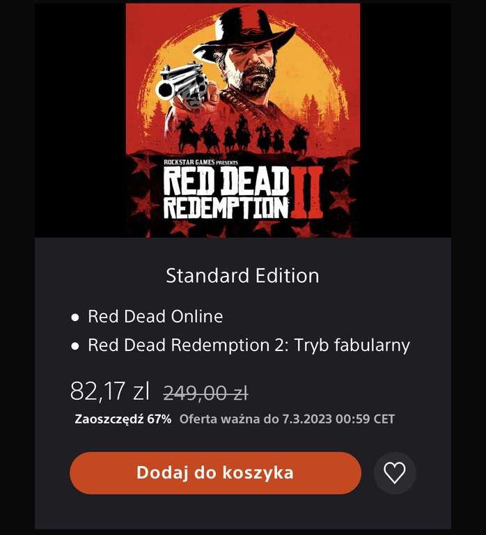 Red Dead Redemption 2 POLSKI PS Store PS4