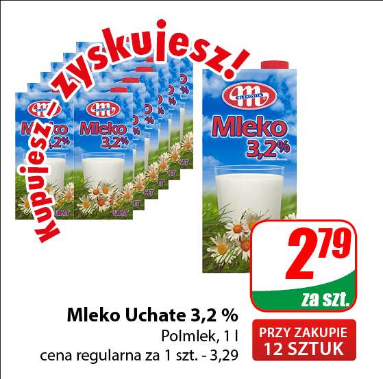 Mleko UHT 3,2 % 1 l przy zakupie 12 szt. @Dino