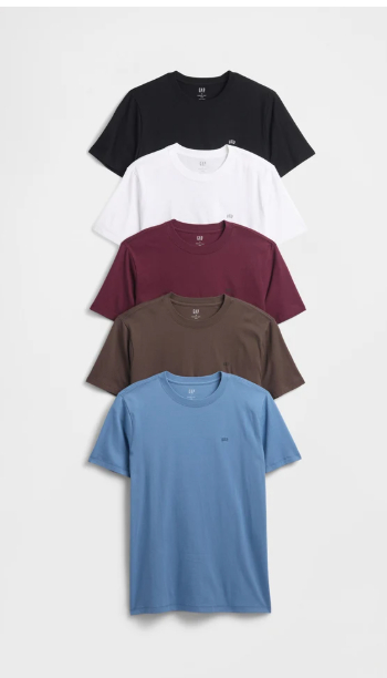 5szt bawełnianych t-shirtów z małym logo GAP / koszulka t-shirt