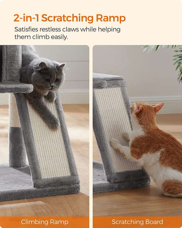 Drapak FEANDREA, dla kota, z dużą platformą, jasnoszary (inne modele w opisie) @ Amazon