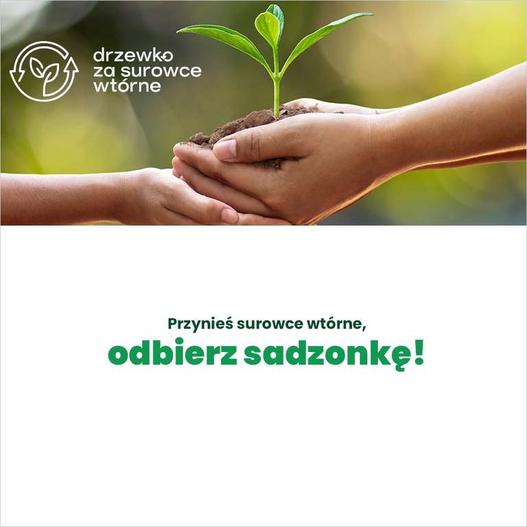 Białystok: akcja „Drzewko za surowce wtórne” - odbierz sadzonkę (max. 10 szt.) za surowce wtórne (makulatura, PET, aluminium, elektrośmieci)