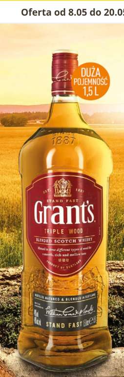 Whisky Grant's Tripple Wood 1,5L za 89,99 w sklepach Biedronka