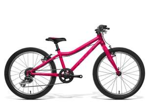 Leciutki 7,6kg rower dziecięcy AMULET 20 Tomcat SH, ciemny róż metalik/fioletowy połysk R-X-C
