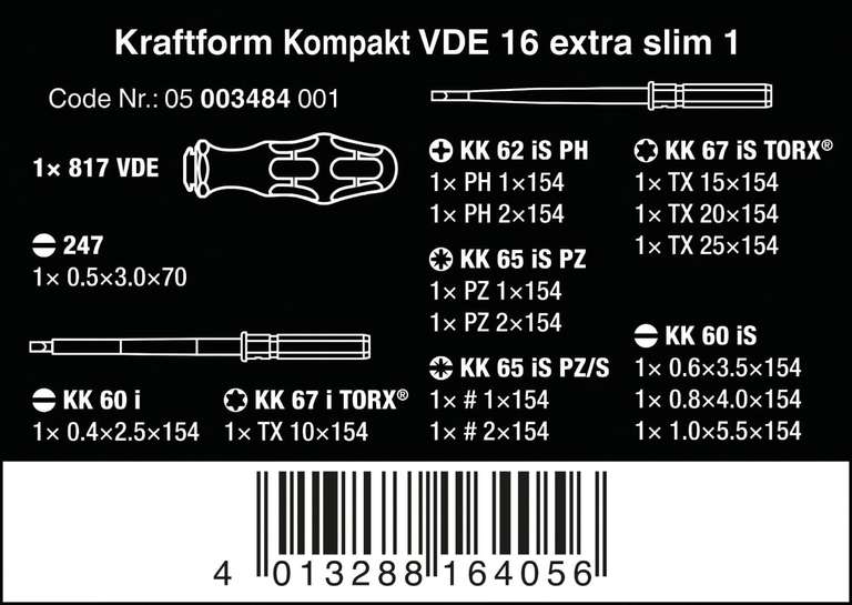 Wera Zestaw wkrętaków Kraftform Kompakt VDE 16 szt. 5003484001 Amazon.pl