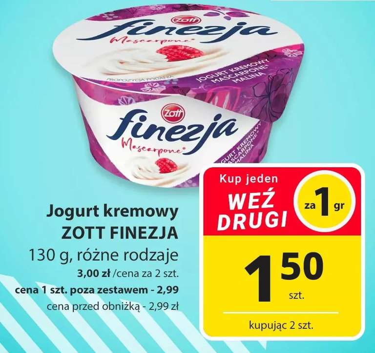 2 jogurty kremowe ZOTT FINEZJA 130g (różne rodzaje) | Carrefour