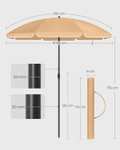Songmics parasol plażowy / ogrodowy 1.6 m UPF 50+ (różne warianty (w tym 2m), patrz opis)