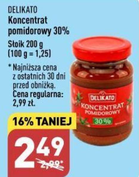 Koncentrat pomidorowy 30% 200g 2.49zl @Aldi